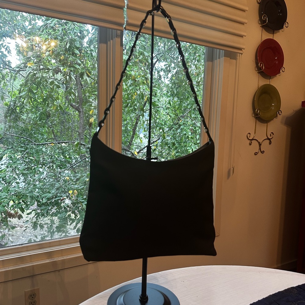 Black Ferragamo Fine Gauge Canvas Shoulder Bag. EUC. - Picture 2 of 15